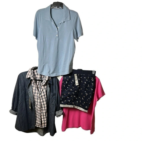 Blue polo shirt,golf,cotton women XL ,blue, Nwt, vintage,exc new condition - Picture 8 of 8